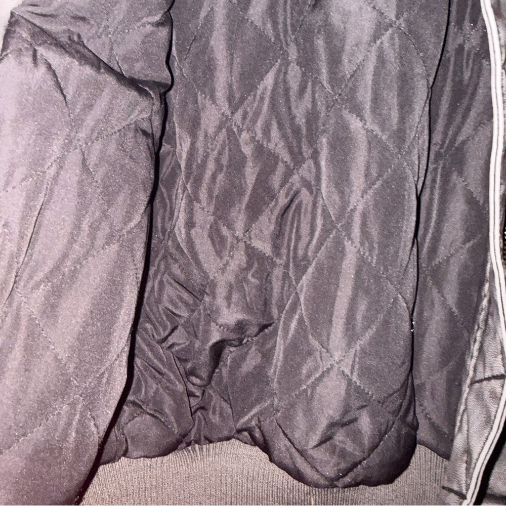 Zara Black Leather Bomber Jacket - Picture 7 of 8